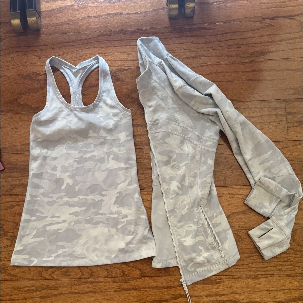 lululemon athletica Camo Tank and Jacket Set - Gray